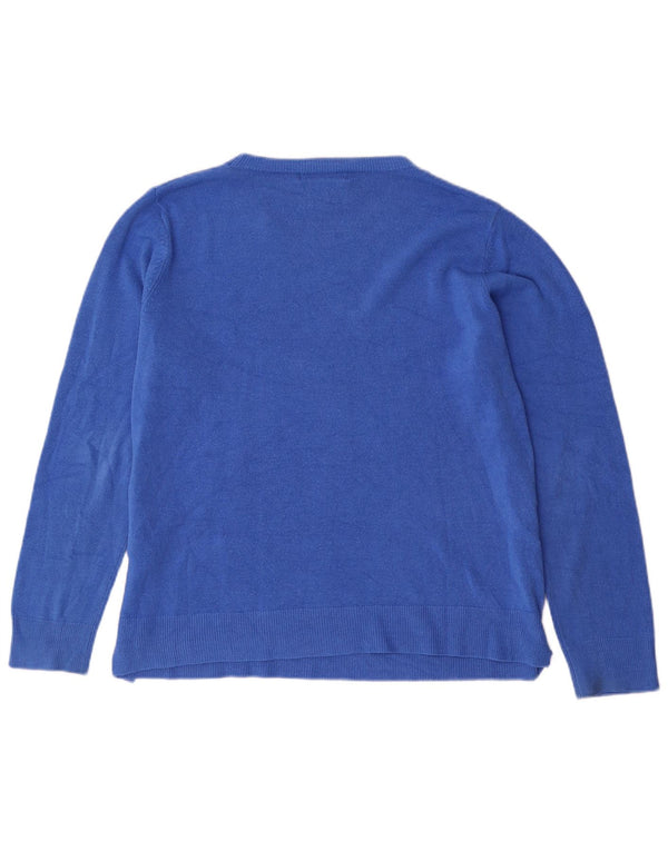 Marks & Spencer Pull col bateau pour femme UK 18 XL Bleu Acrylique