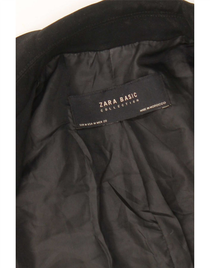 Zara Veste blazer ouverte à manches 3/4 pour femme UK 14 Noir moyen