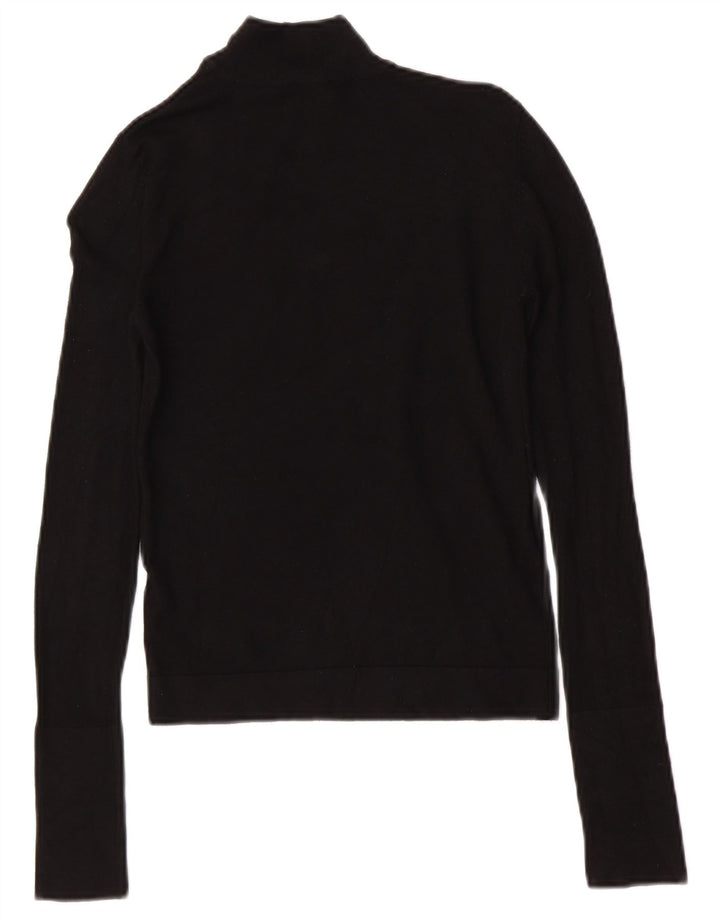 Zara Pull col roulé pour femme UK 10 Small Noir Viscose
