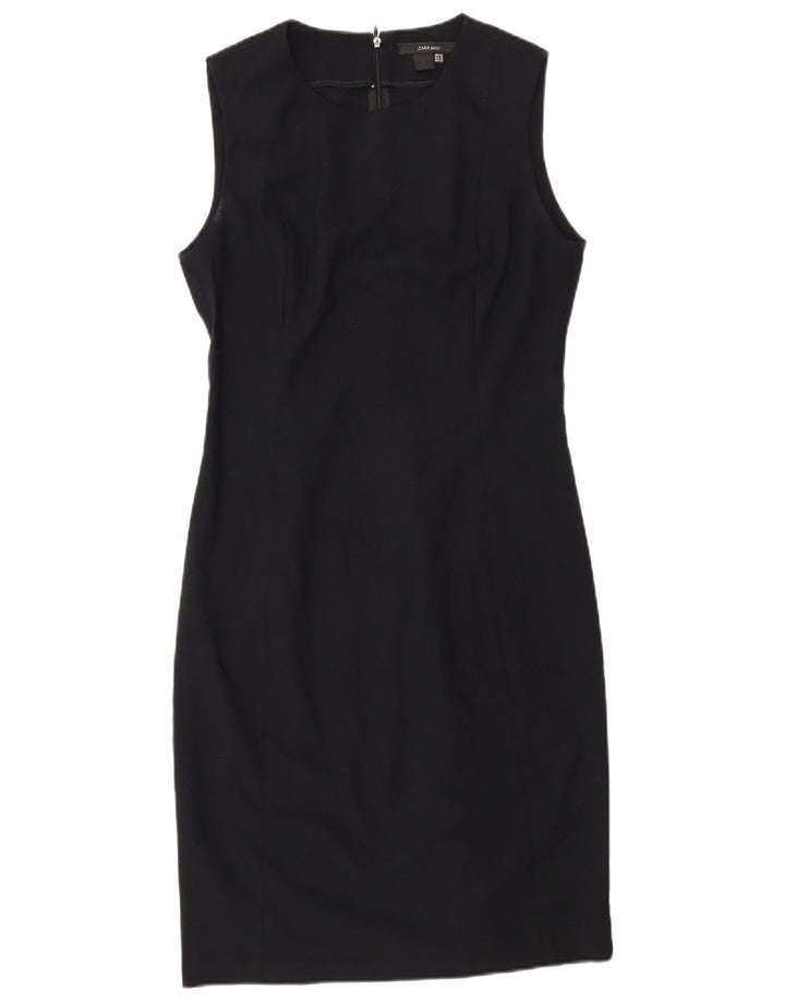 Zara Robe fourreau sans manches pour femme EU 42 Large Noir
