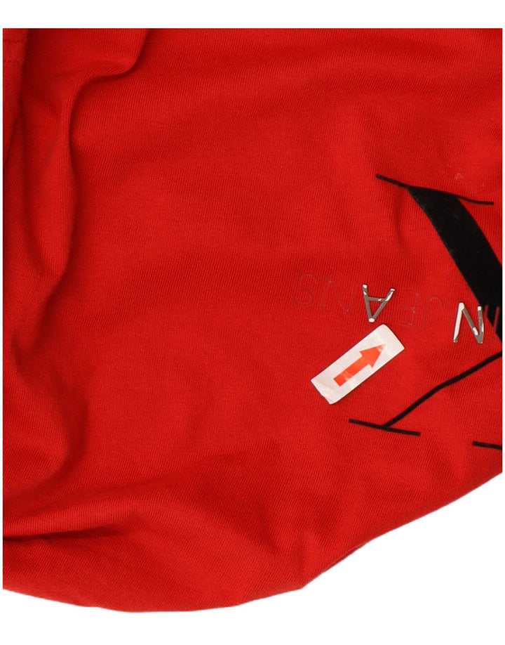 CALVIN KLEIN JEANS T-Shirt Graphique Femme UK 14 Coton Rouge Moyen