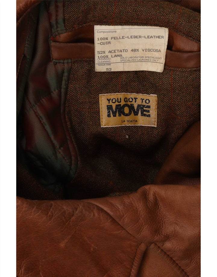 La Matta Veste en cuir à double boutonnage pour homme IT 52 XL Marron