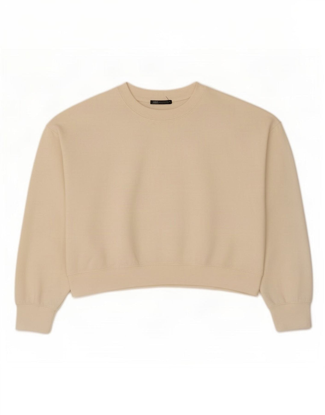 Zara Femme Crop Oversize Sweatshirt Jumper UK 14 Medium Off White