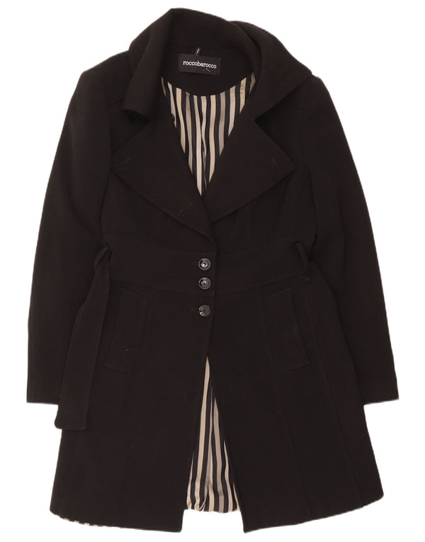 Roccobarocco Pardessus Femme IT 48 XL Noir Polyester