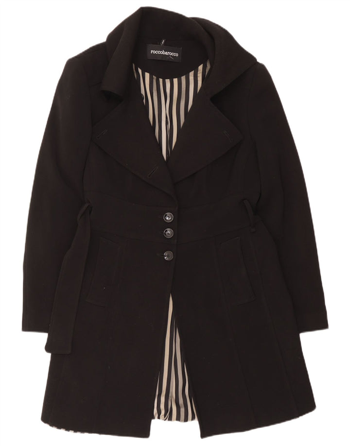 Roccobarocco Pardessus Femme IT 48 XL Noir Polyester