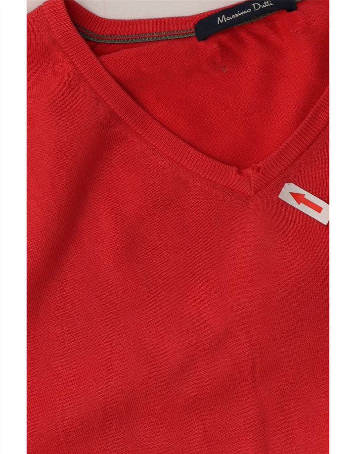 Massimo Dutti Pull col V pour homme Rouge Taille L