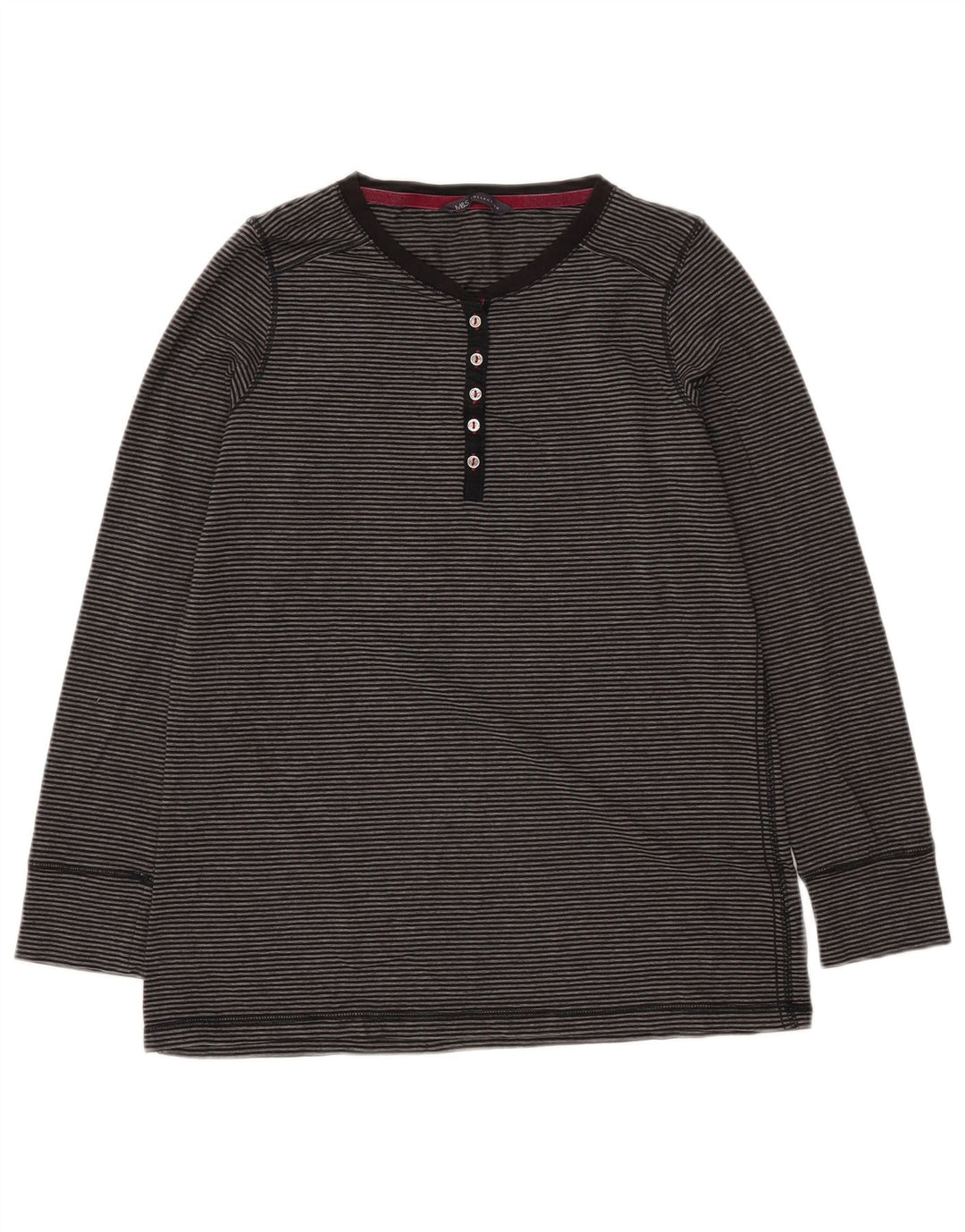 Marks & Spencer Haut à manches longues pour femme UK 46 Grand acrylique rayé gris