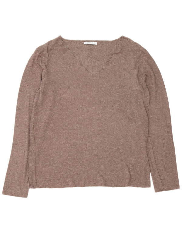 Zara Femme Top Manches Longues UK 18 XL Marron