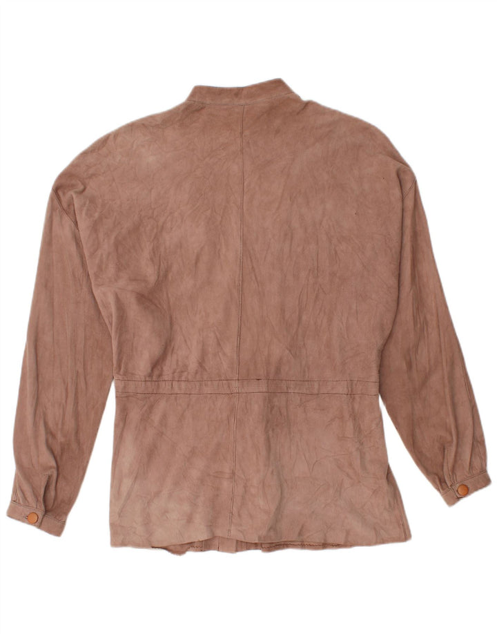 VINTAGE Chemisier chemise en daim femme EU 44 XL Marron