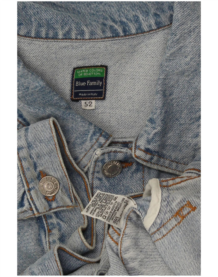 Benetton Veste En Jean IT 52 XL Bleu Coton Homme