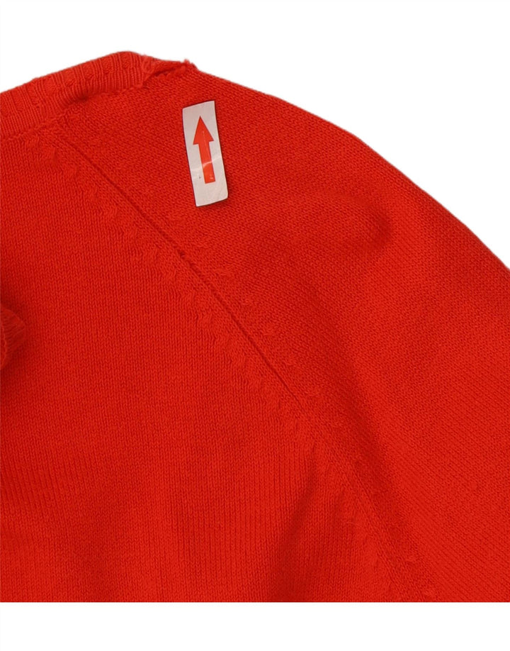 Zara Cardigan Femme Pull UK 12 Coton Rouge Moyen