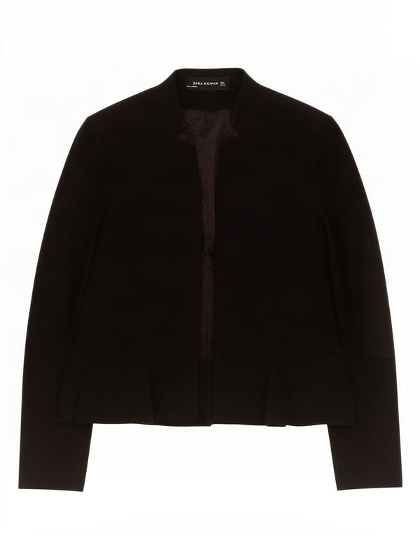 Zara Veste Blazer Ouverte Femme UK 10 Petit Noir