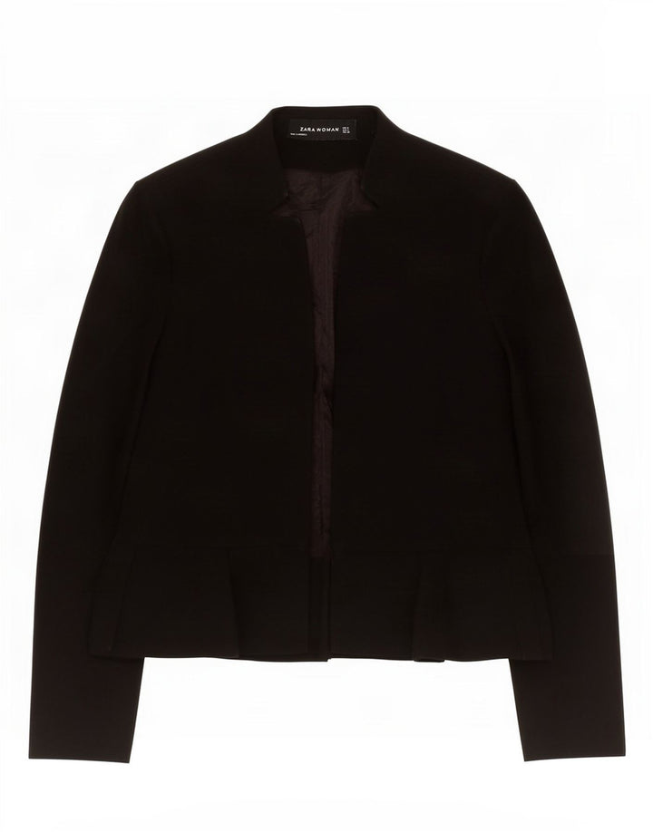 Zara Veste Blazer Ouverte Femme UK 10 Petit Noir