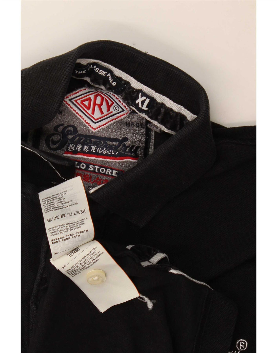 Superdry Polo Homme XL Noir Coton