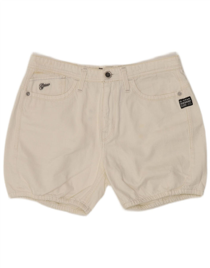 G-Star Femme Short En Jean W27 Petit Coton Blanc