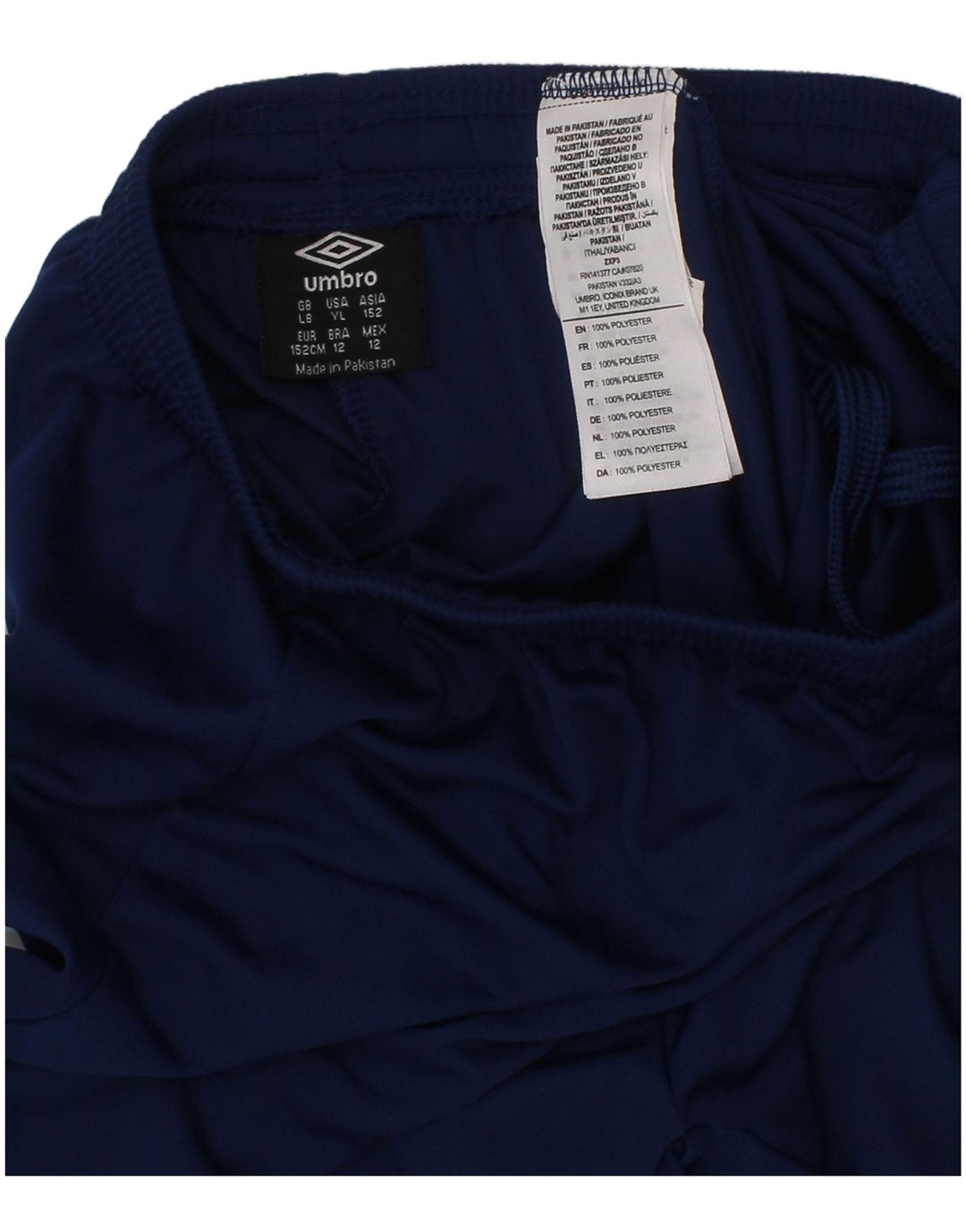 Umbro Short de Sport Garçon 11-12 Ans Large Bleu Marine Polyester