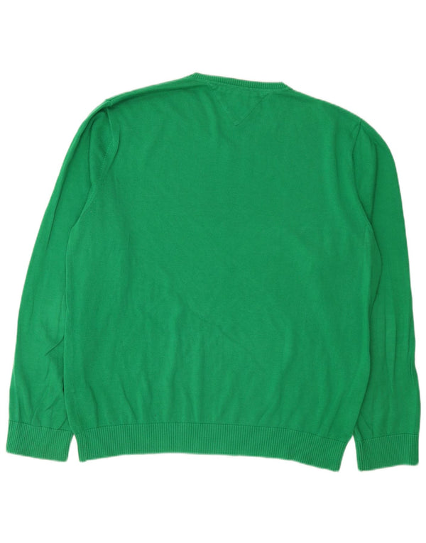 Tommy Hilfiger Pull col V Homme XL Vert Coton