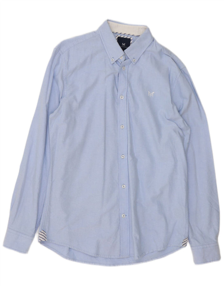 CREW CLOTHING Chemise Slim Fit Homme Bleu Moyen Coton