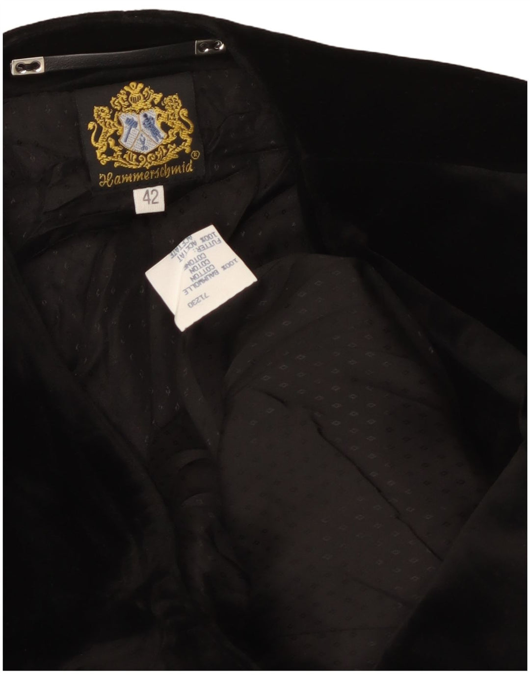 HAMMERSCHMID Veste Blazer 3 Boutons Velours Femme EU 42 Grand Coton Noir