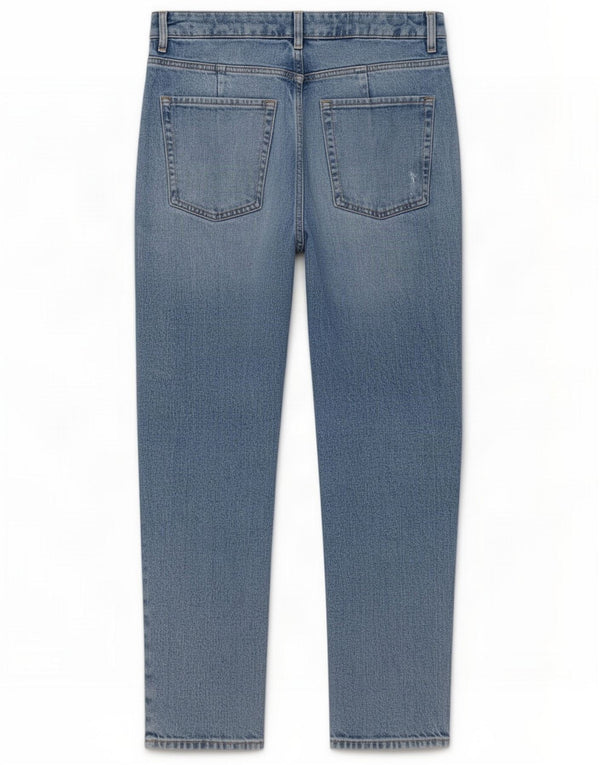Marks & Spencer Jean fuselé taille haute pour femme UK 12 Medium W28 L27 Bleu