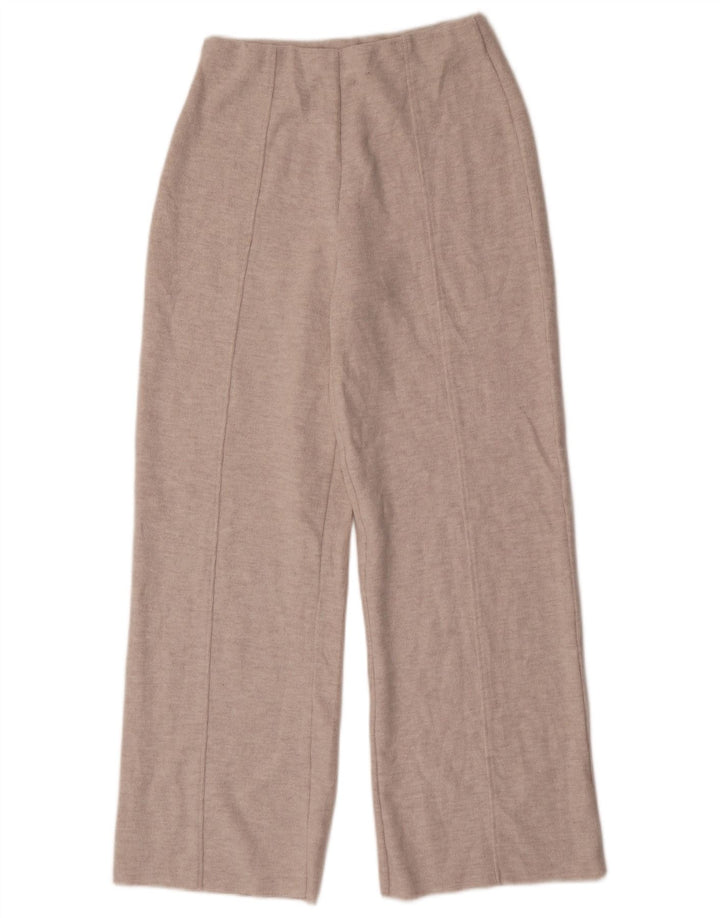 Zara Pantalon large en tricot pour femme Petit W28 L30 Gris Polyester