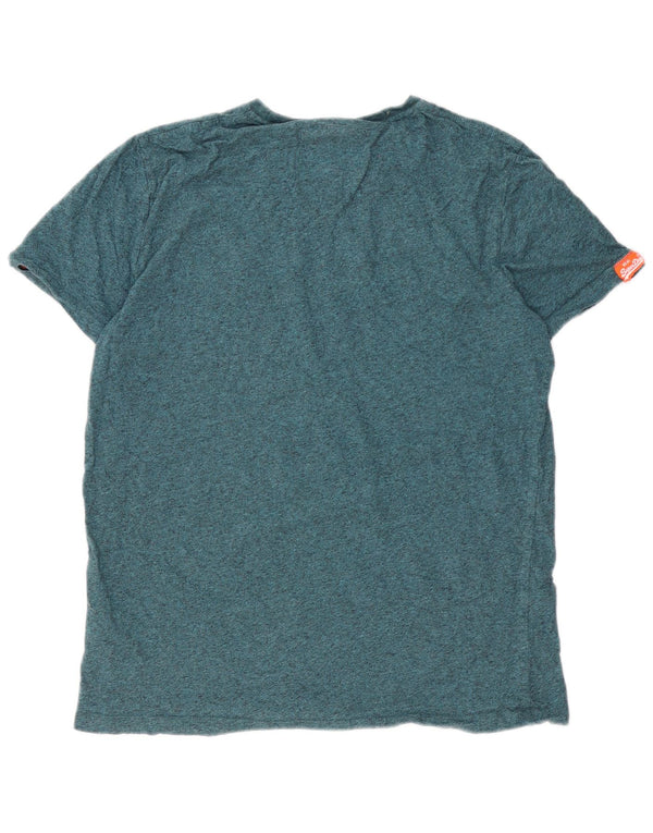 Superdry T-Shirt Top XL Vert Moucheté Coton Homme