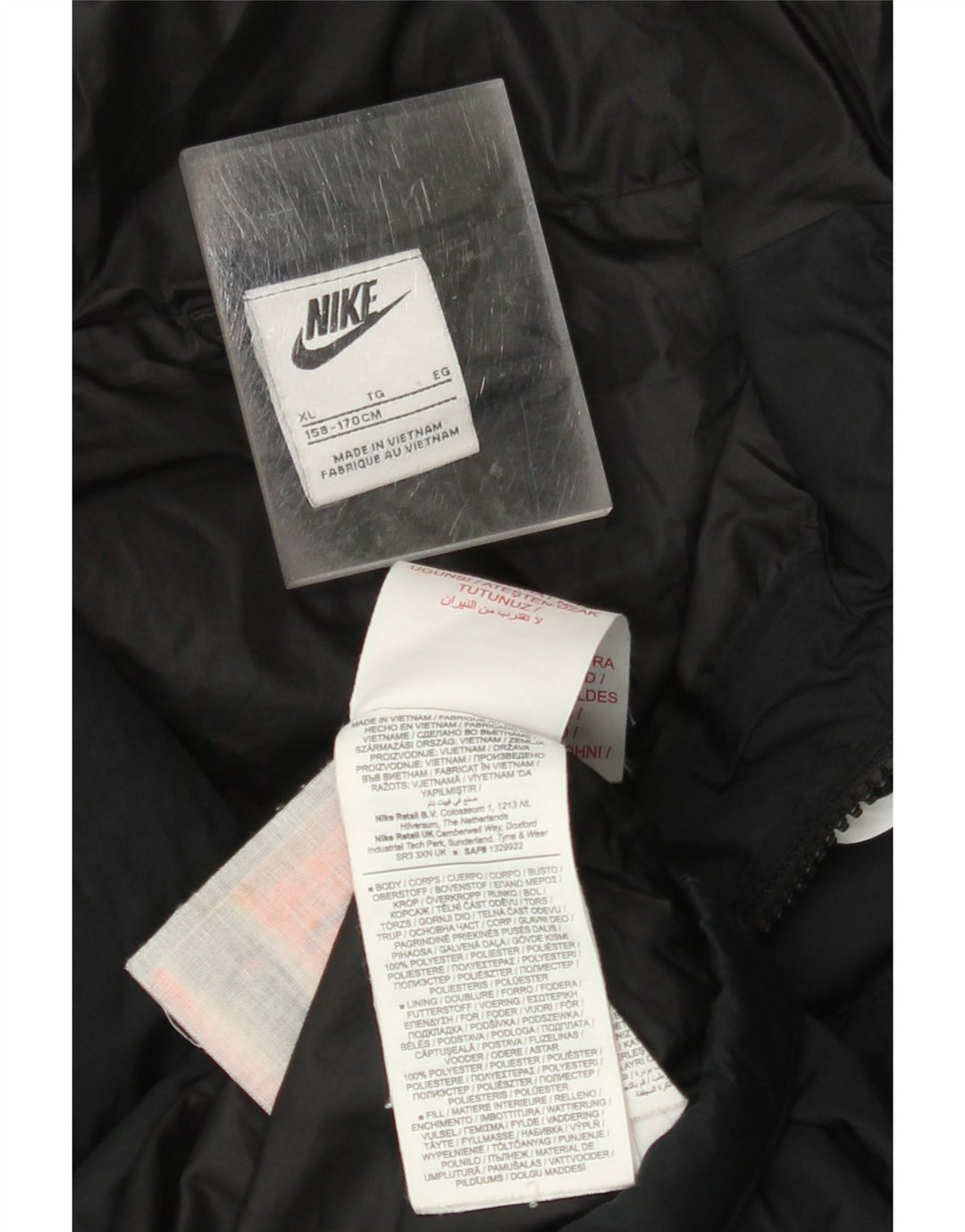 NIKE Veste matelassée à capuche pour garçon 13-14 ans XL Noir Polyester