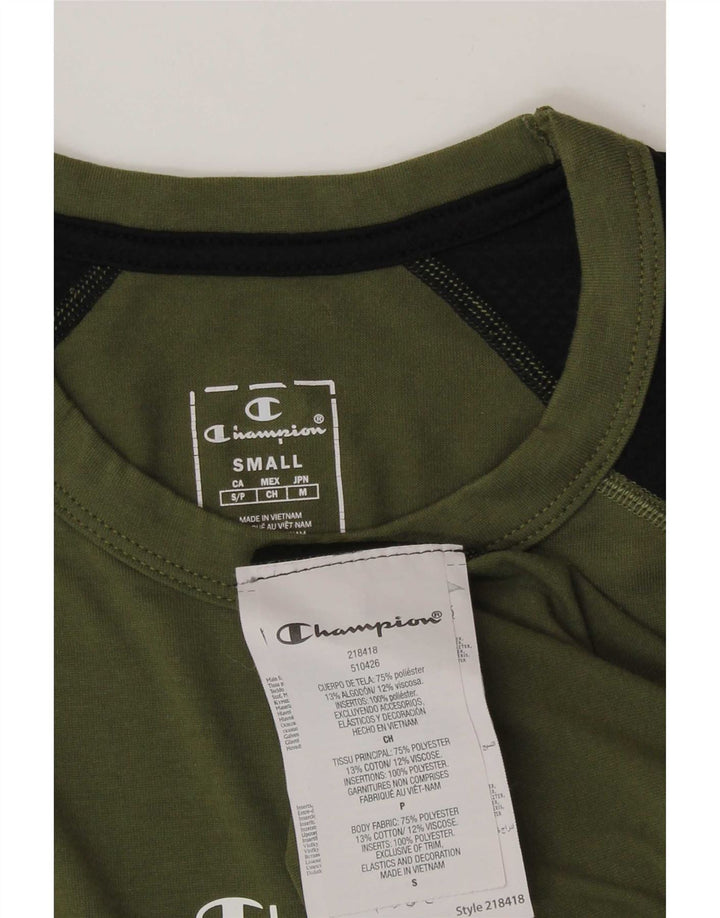Champion T-Shirt Homme Haut Petit Vert Colorblock Polyester
