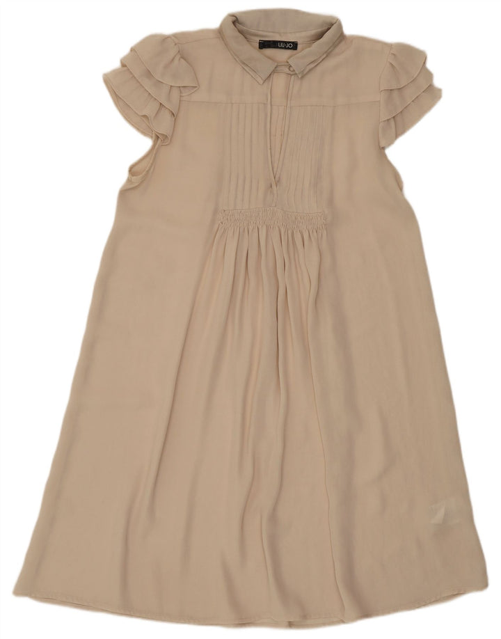 Liu Jo Robe trapèze transparente pour femme IT 44 Polyester beige moyen