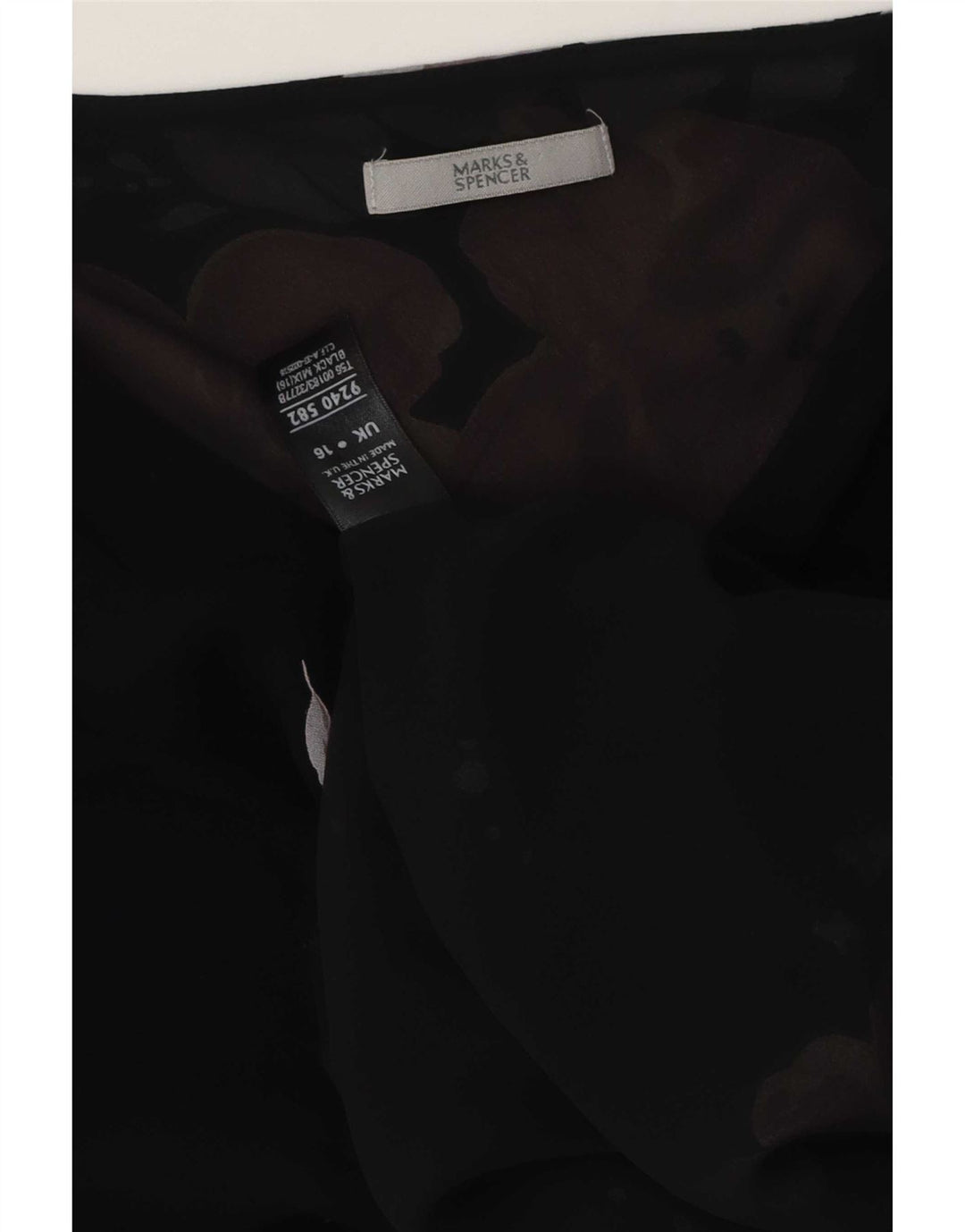 Marks & Spencer Chemisier pour femme UK 46 Large Noir Floral Polyester