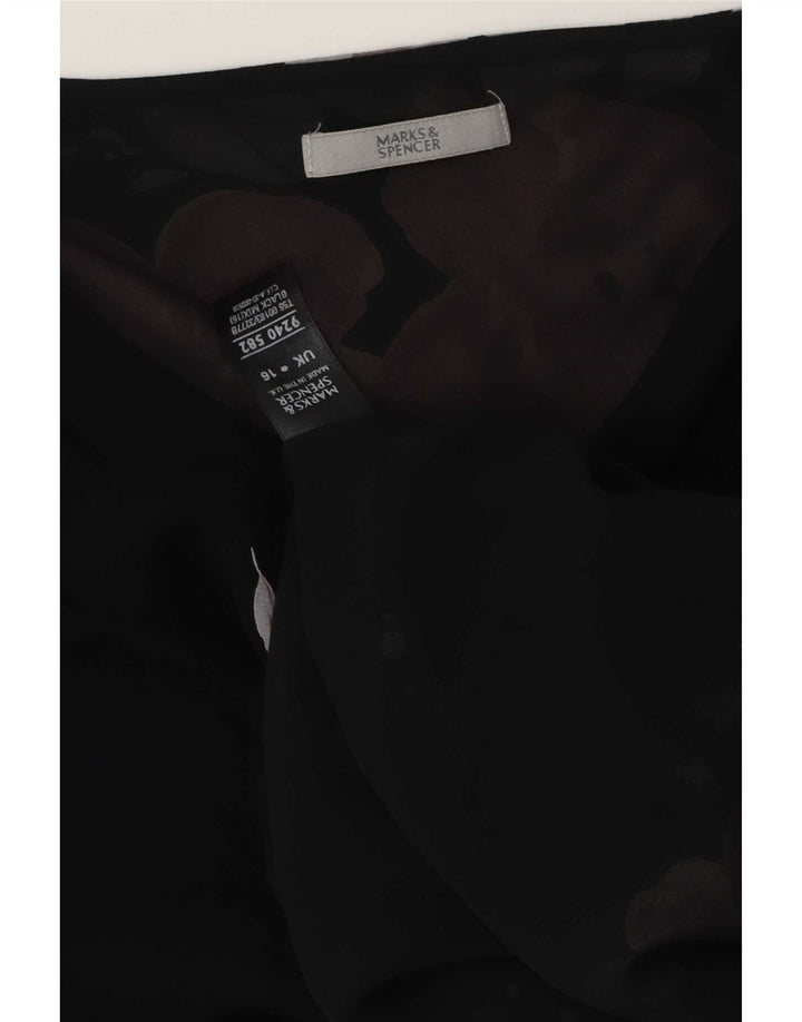 Marks & Spencer Chemisier pour femme UK 46 Large Noir Floral Polyester