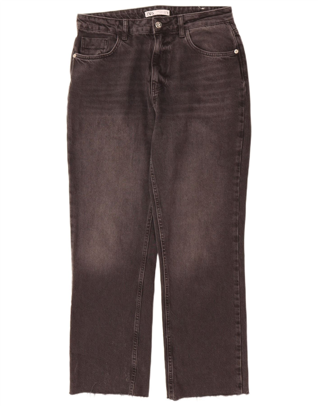 Zara Jean droit femme EU 40 Medium W30 L29 coton gris
