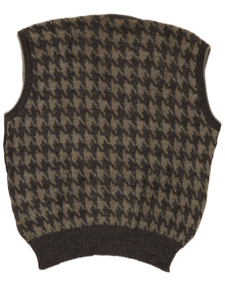 vintage Mens Vest Débardeur Grand Pied-de-Poule Gris