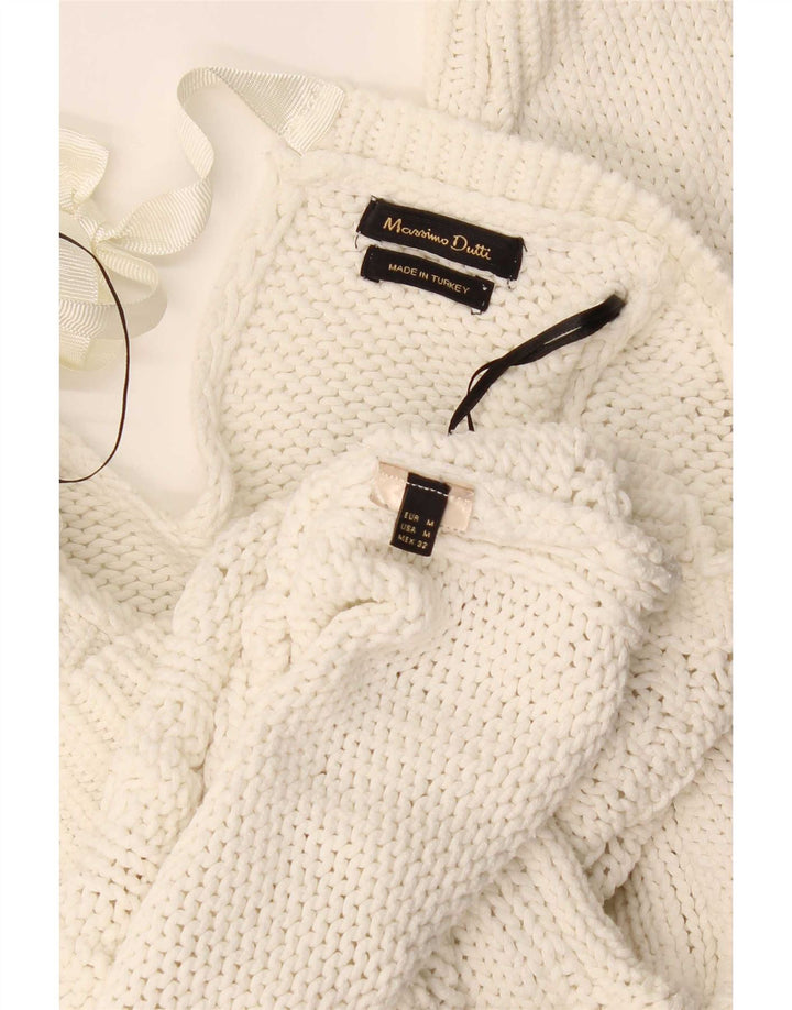 Massimo Dutti Pull col bateau pour femme UK 14 Blanc moyen