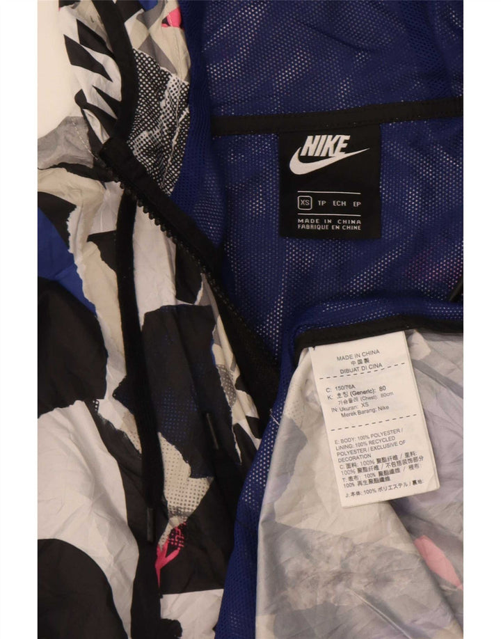 Nike Veste de pluie à capuche pour femme UK 6 XS Multicolore Géométrique