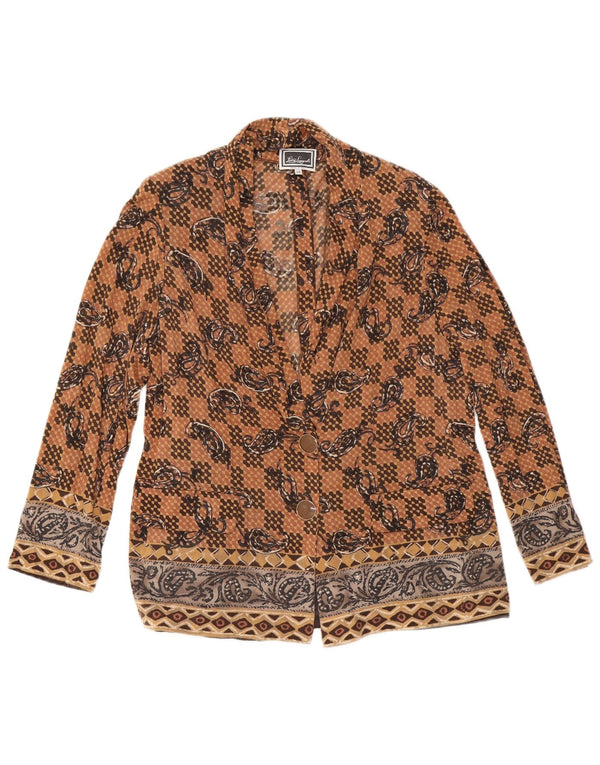 LUISA SPAGNOLI Veste Blazer 2 Boutons Femme IT 48 XL Marron Paisley