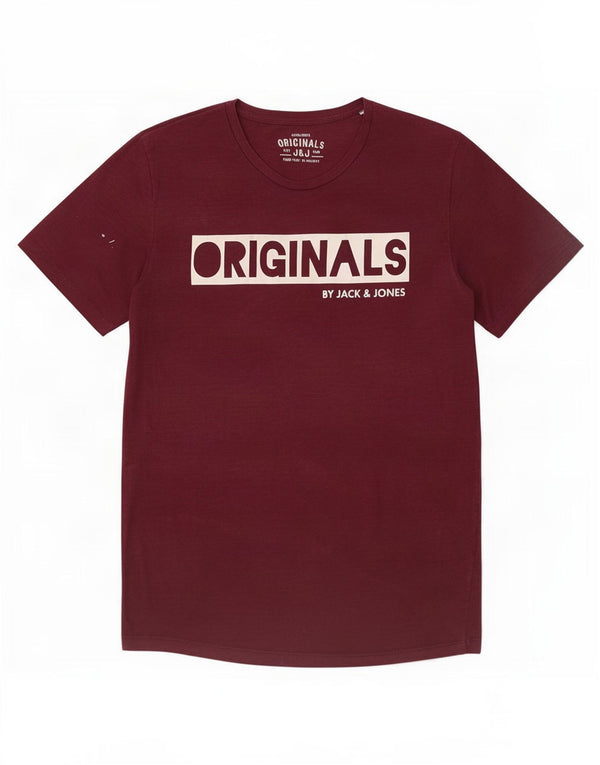 Jack & Jones T-Shirt Graphique Haut XL Homme Bordeaux Coton