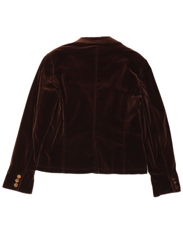 Angelo Marani Veste Blazer en Velours à 2 Boutons pour Femme IT 48 XL Coton Marron