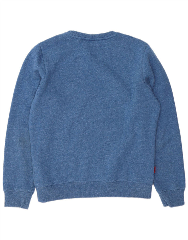 Superdry Homme Sweatshirt Jumper Large Bleu Moucheté Coton