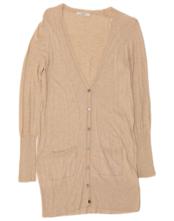 Marks & Spencer Pull cardigan long pour femme UK 12 Beige moyen moucheté