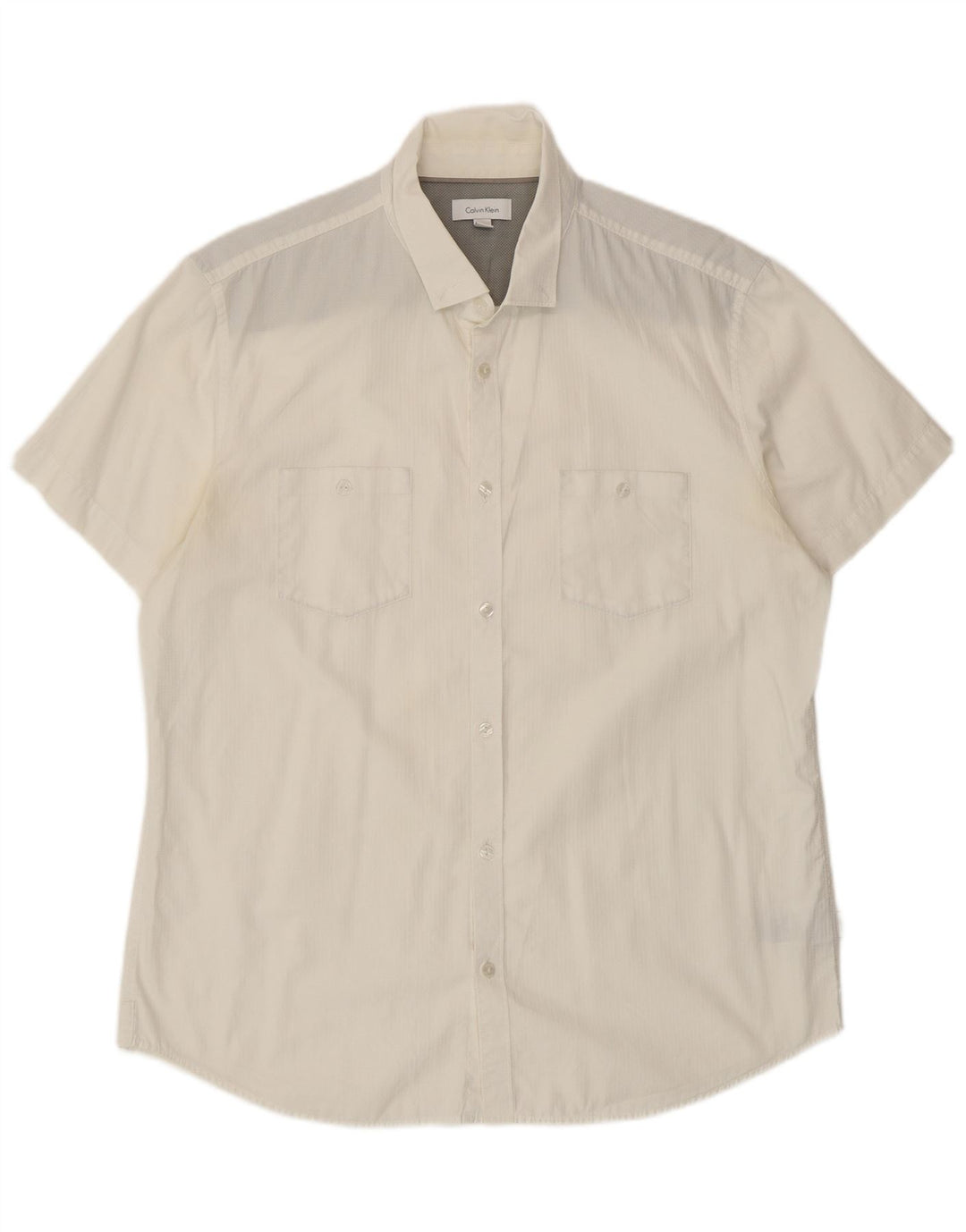 Calvin Klein Chemise à manches courtes pour hommes Grand coton blanc