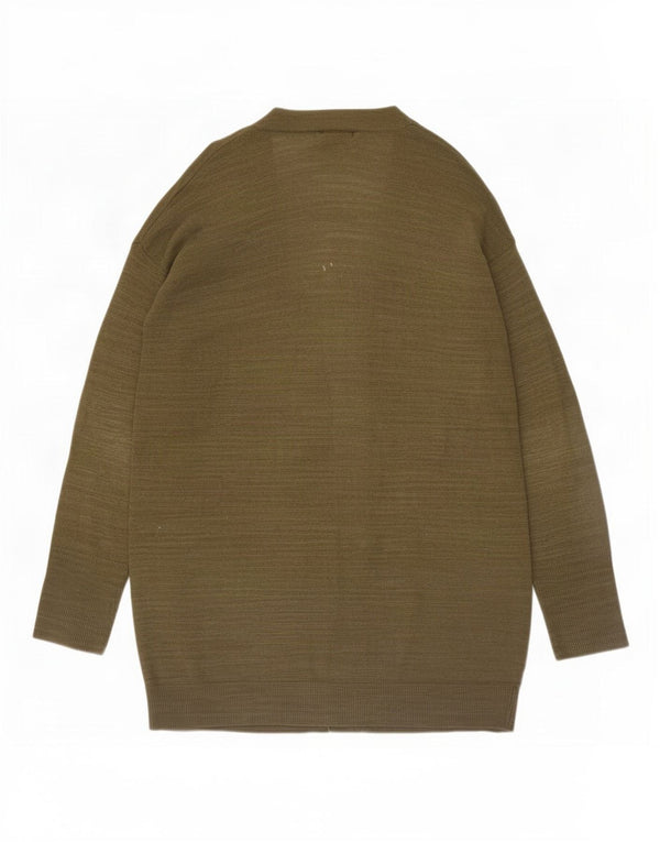 Massimo Dutti Pull cardigan ouvert long pour femme UK 14 Kaki moyen