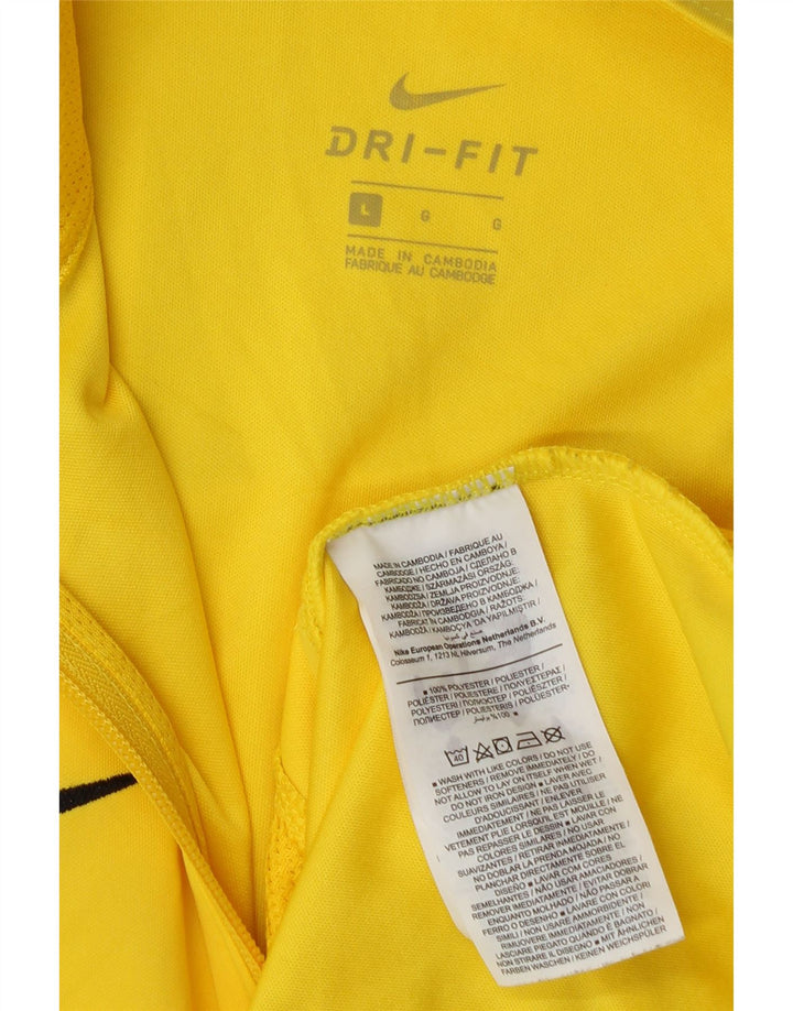 Nike Hommes Dri Fit Survêtement Top Veste Large Jaune Colorblock Polyester