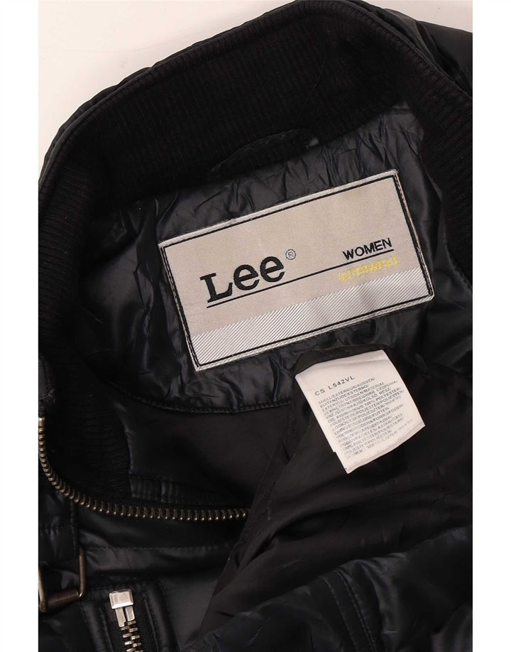 Lee Veste Bomber Femme UK 14 Medium Bleu Marine Polyester