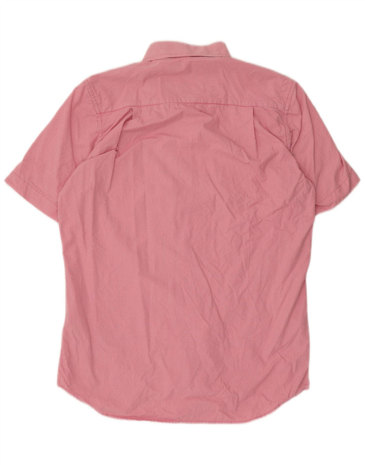 Superdry Chemise à Manches Courtes Homme Grand Carreau Rose Coton
