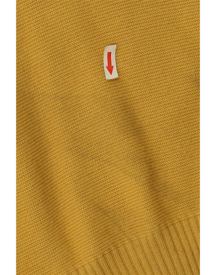 vintage Homme Col V Pull Pull IT 52 Grand Jaune Polyester
