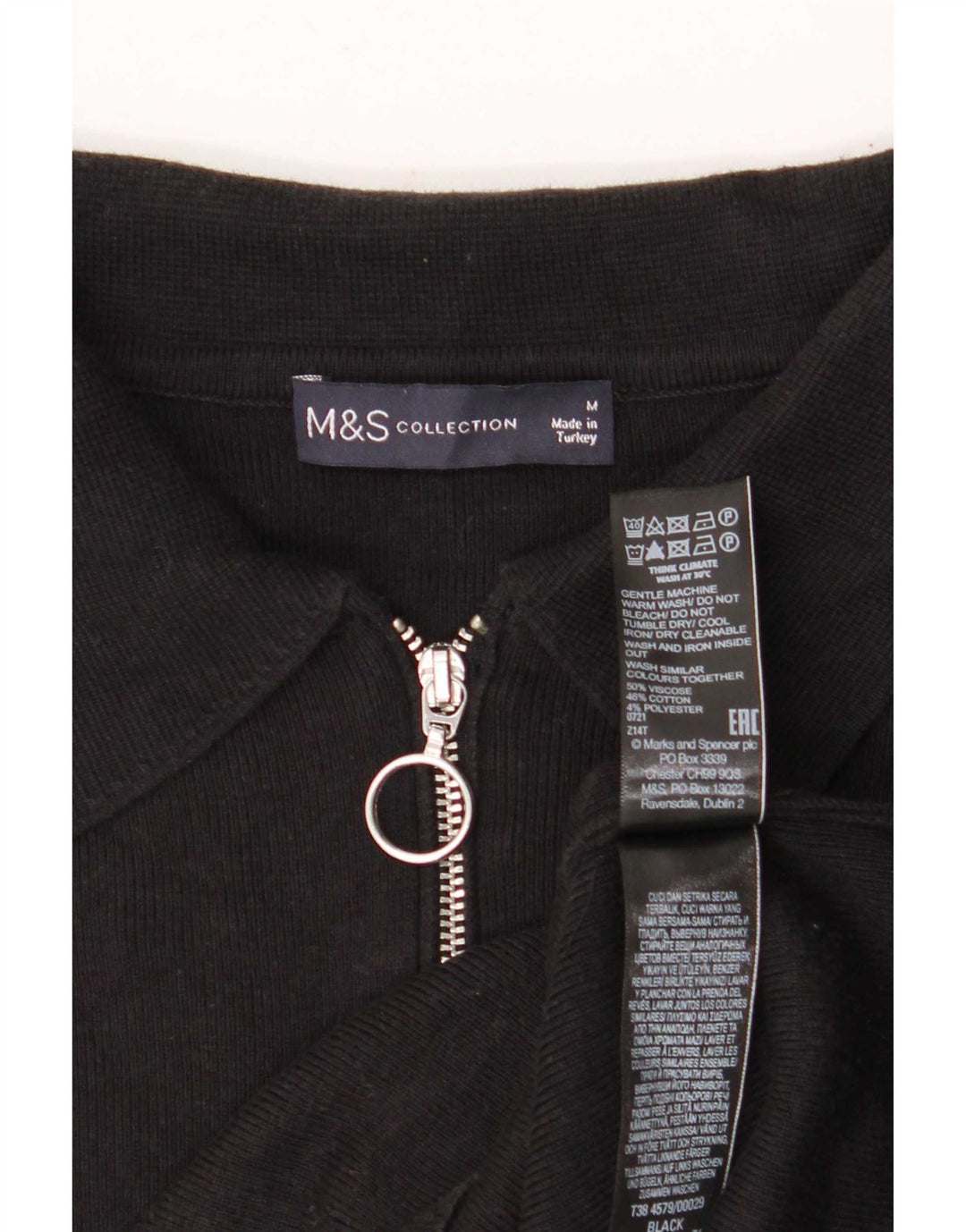 Marks & Spencer Polo Femme UK 14 Medium Noir Viscose