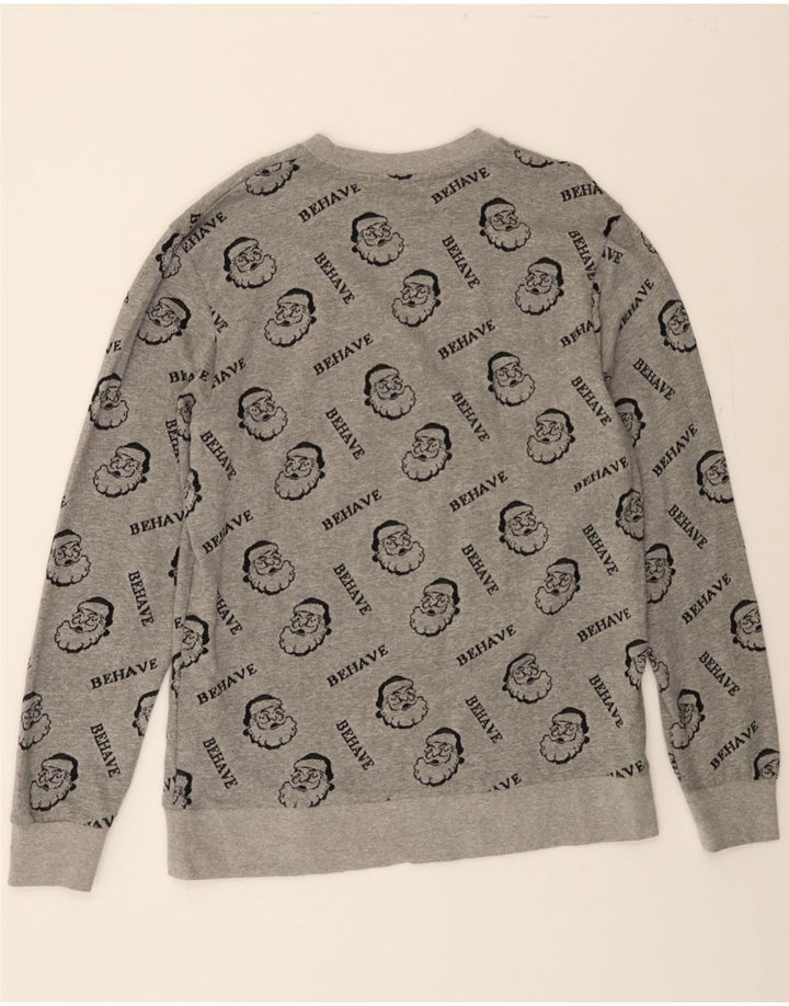 JACK & JONES Mens Graphic Sweatshirt Jumper XL Grey Cotton Vintage Jack & Jones and Second-Hand Jack & Jones from Messina Hembry 