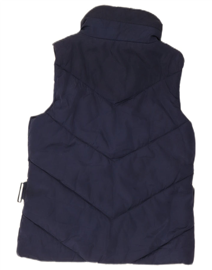 Zara Femme Gilet Rembourré UK 12 Moyen Bleu Marine Polyester
