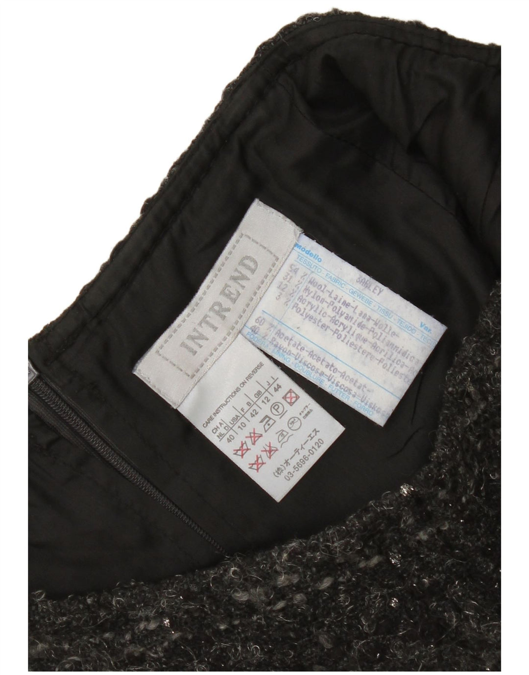 Intrend Jupe crayon pour femme UK 12 Medium W30 Gris à carreaux en laine
